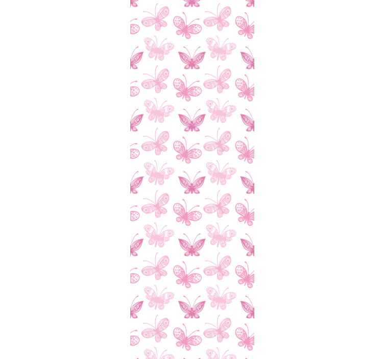 Pink silhouetted butterfly Childrens Wallpaper - TenStickers