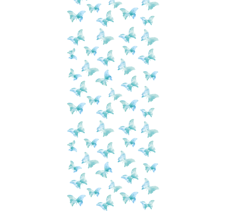 Blue and white motif butterflies wallpaper - TenStickers
