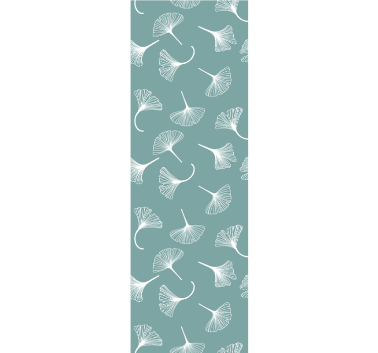 Light blue ginkgo leaves pattern wallpaper - TenStickers