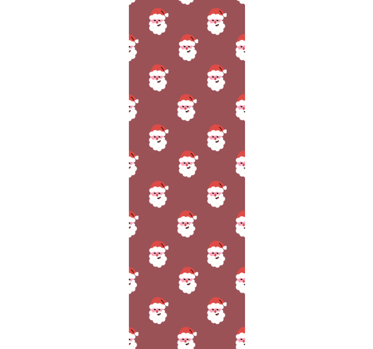 Santa Claus red pattern Christmas Wallpaper - TenStickers