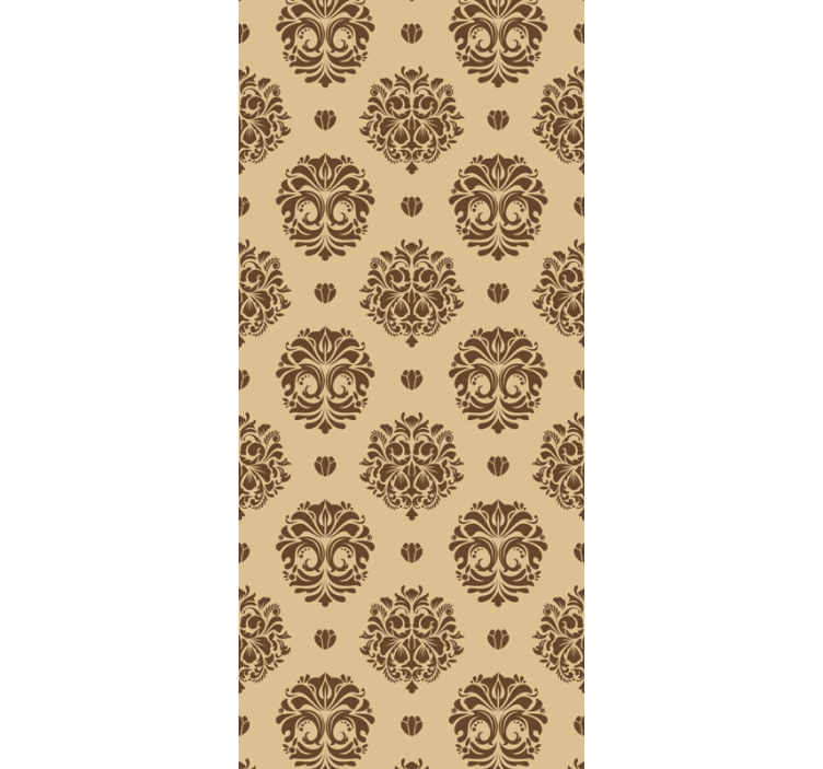 Floral wallpaper in ancient beige pattern - TenStickers