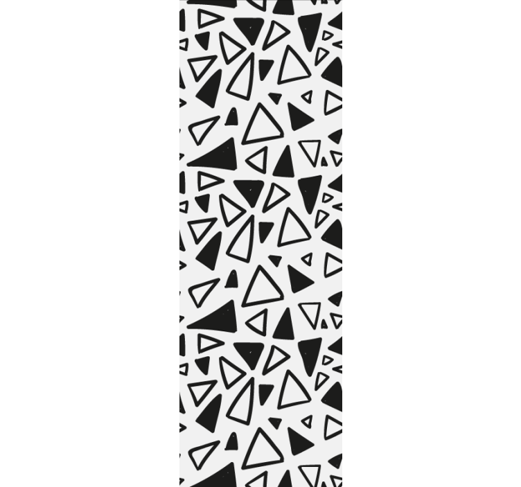 Geometric black and white triangle wallpaper - TenStickers