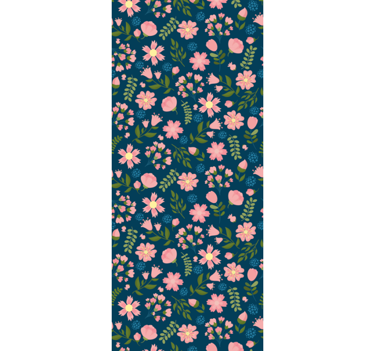Flowerprint 'Floflo'blue flower wallpaper - TenStickers