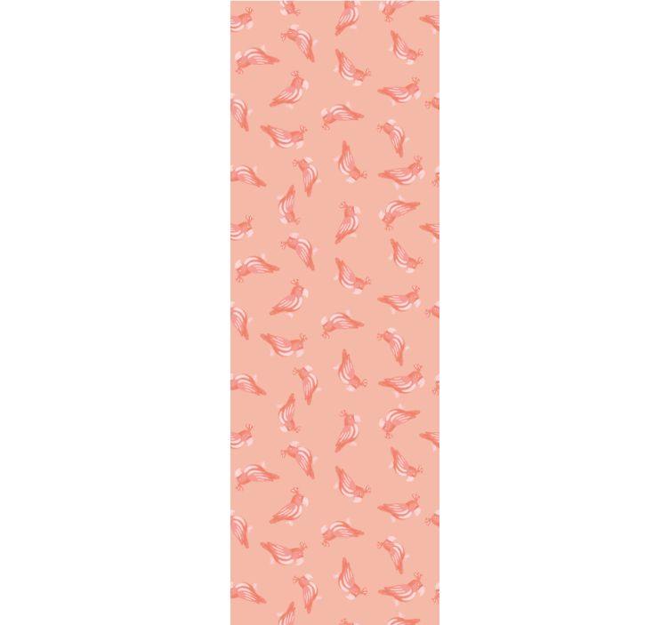Pink birds pattern childrens wallpaper - TenStickers