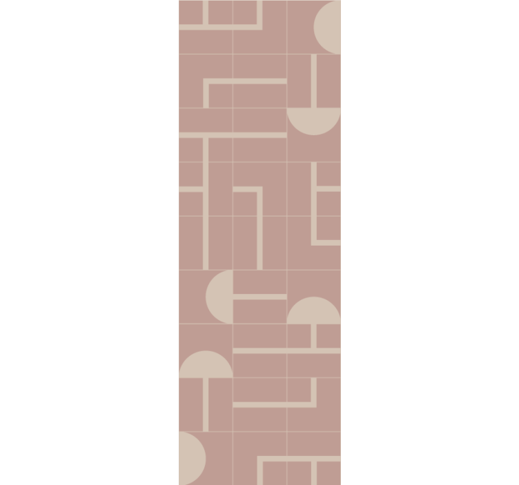 Pink geometrical pattern with dots wallpaper - TenStickers