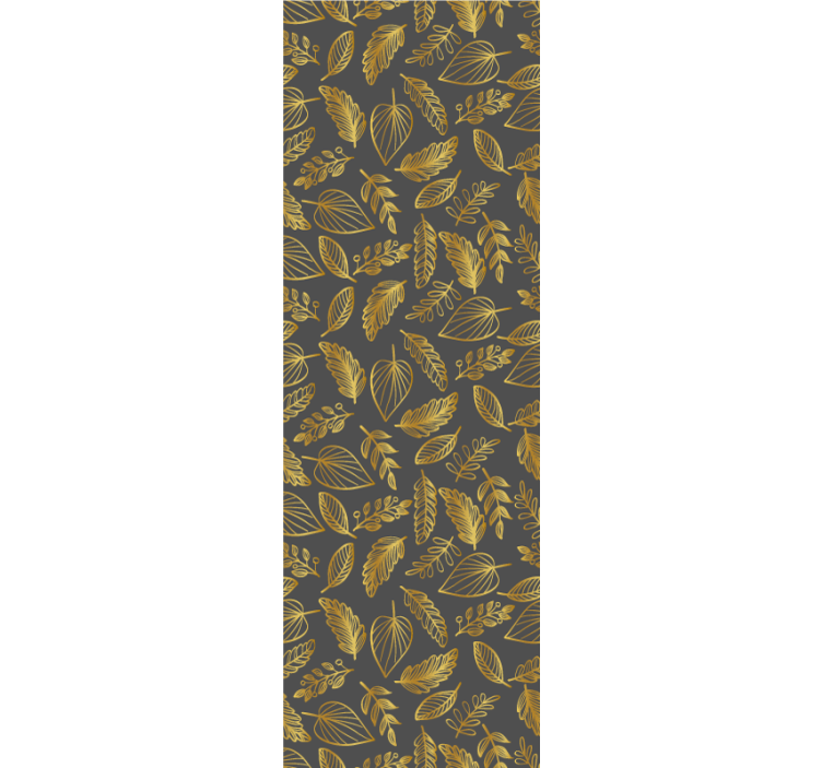 Elegant golden effect pattern leaves wallpaper - TenStickers