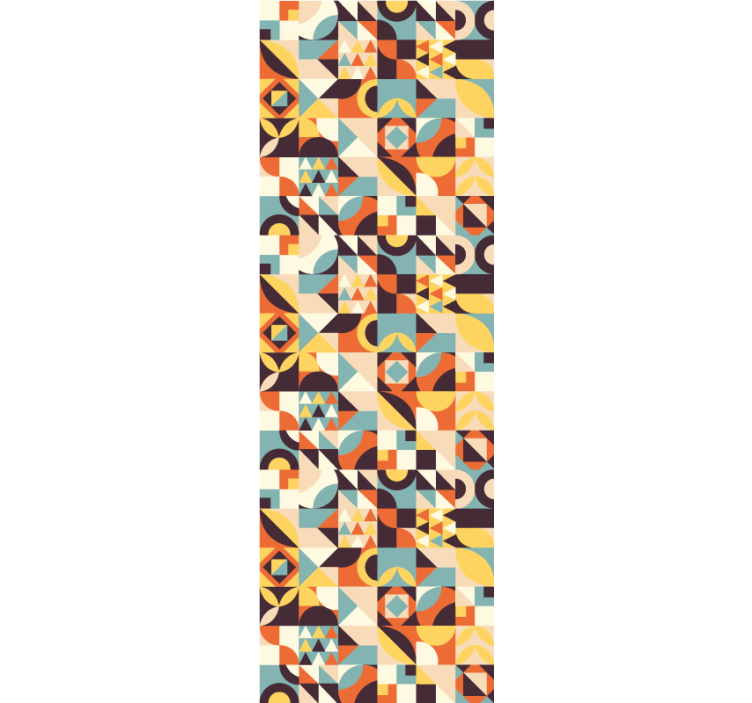 Colorful geometric mosaic pattern wallpaper - TenStickers