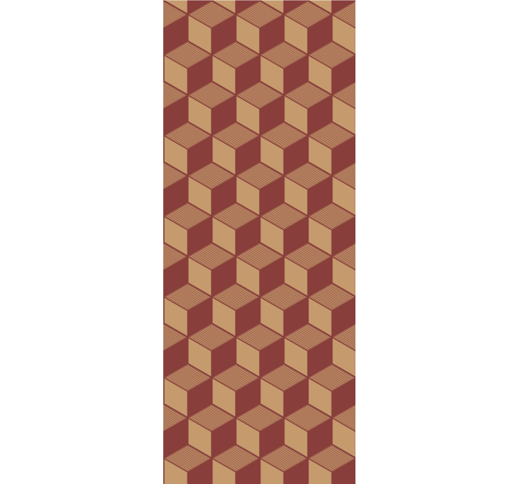 3D brown cubes pattern wallpaper geometric - TenStickers