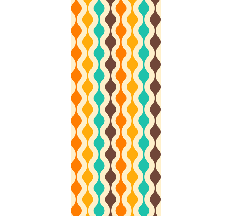 Geometric retro mid century 70s wallpaper - TenStickers