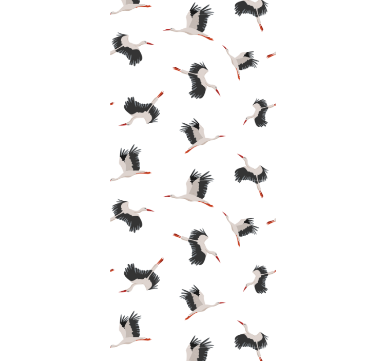 Flying Storks birds in wallpaper - TenStickers