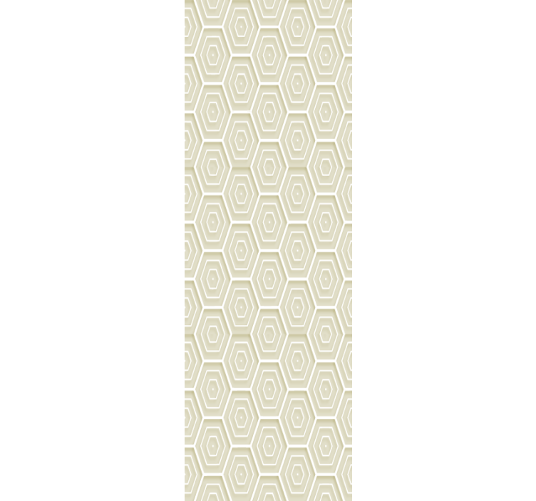 Beige 3D effect geometrical pattern wallpaper - TenStickers