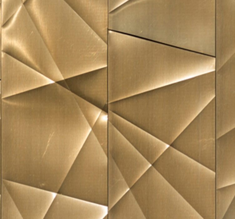 Metal effect wallpaper geometric golden pattern - TenStickers