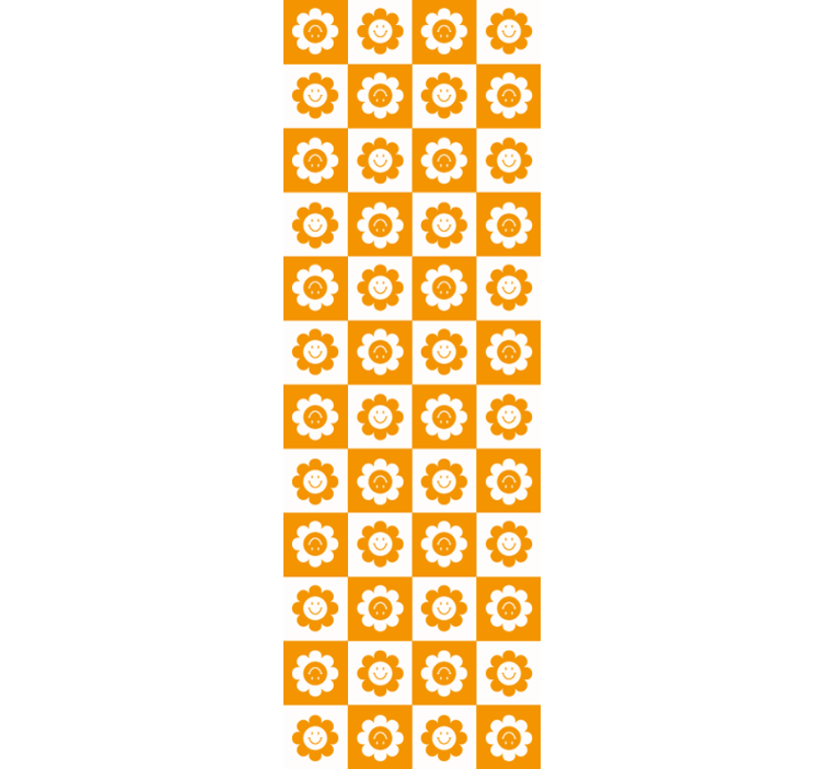 Smiling Flower Pattern floral wallpaper - TenStickers