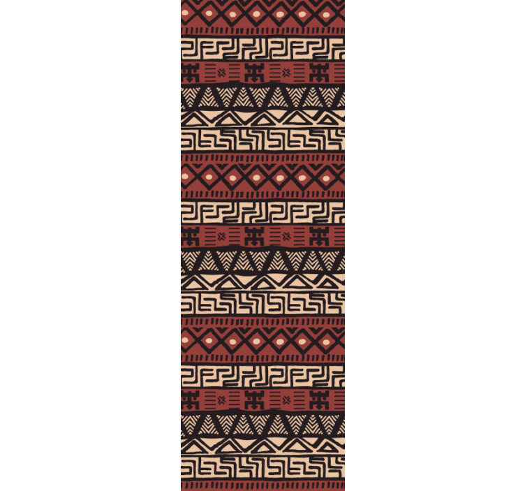 Tribal Pattern Dark Red Abstract Wallpaper - TenStickers