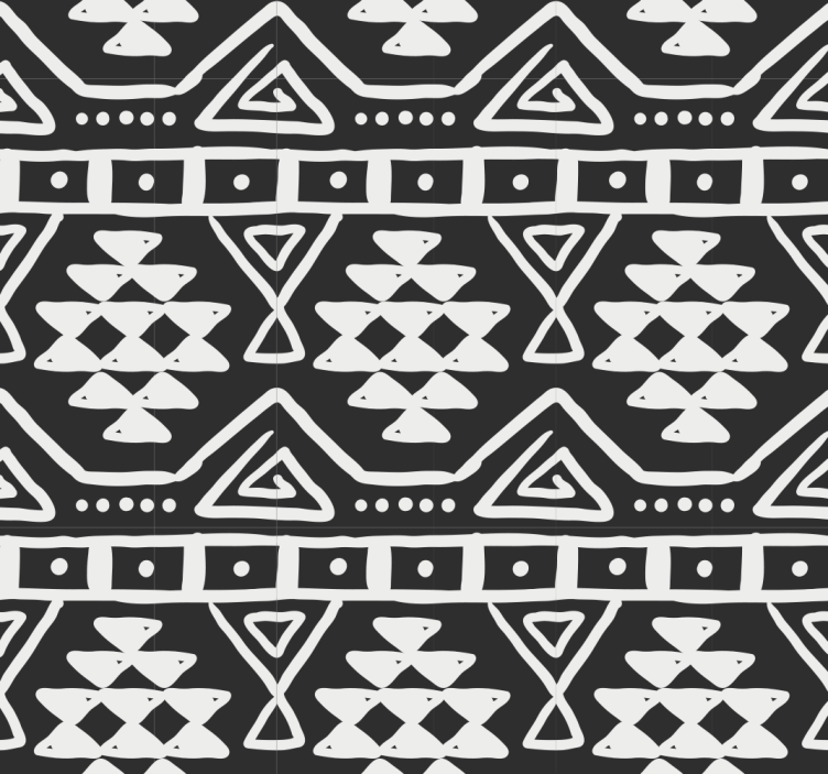 Black and white bohemian pattern wallpaper - TenStickers