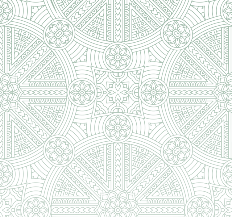 Green boho Aztec pattern master bedroom wallpaper - TenStickers