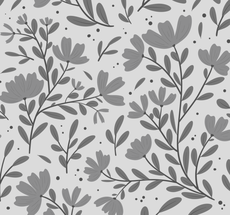 gray flowers pattern headboard wallpaper - TenStickers