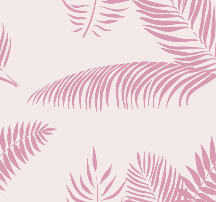 Big palm leaves pink wallpaper - TenStickers