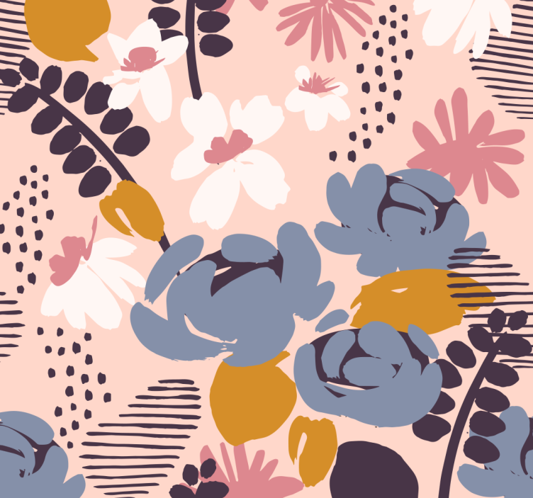 Floral Botanical Pattern floral wallpaper - TenStickers