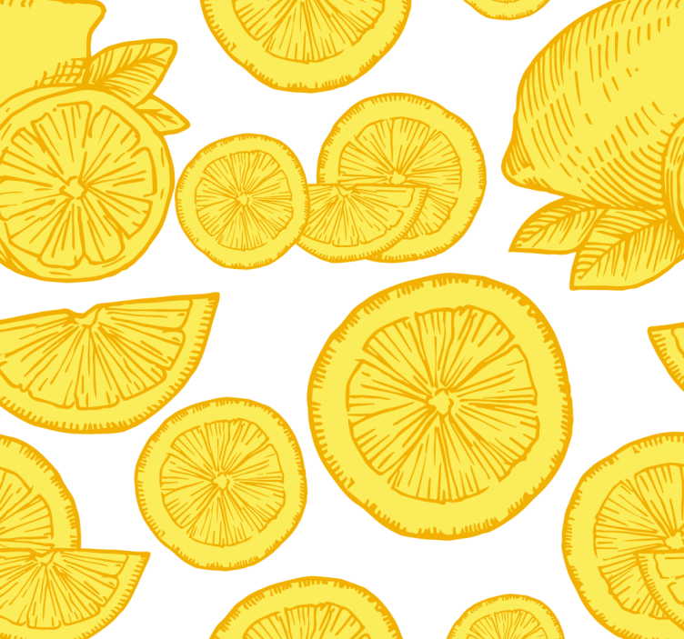 Citrus Fruit Slices flowers wallpaper - TenStickers