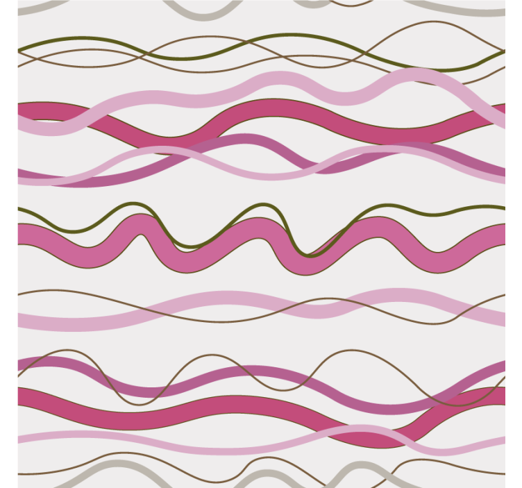 Pink wavy stripes hallway wallpaper - TenStickers
