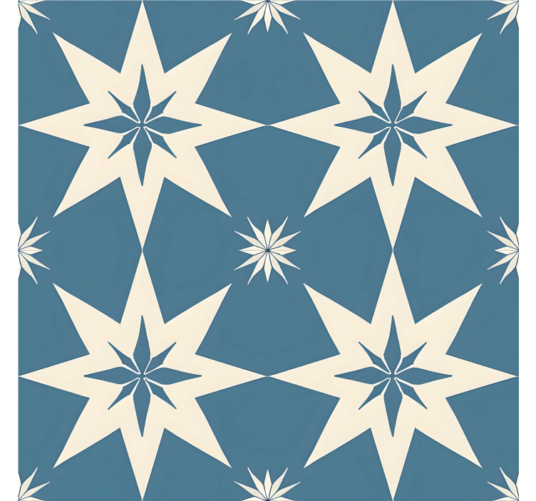 Blue starry design tile effect wallpaper - TenStickers