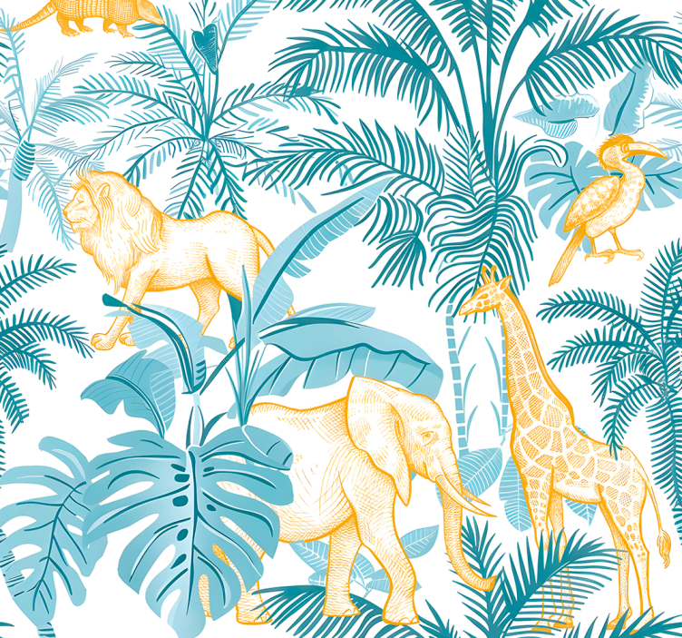 African pattern animal wallpaper - TenStickers