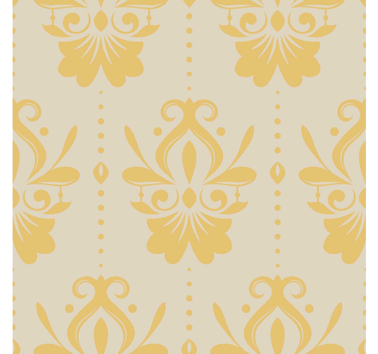 Creamy yellow baroque wallpaper - TenStickers