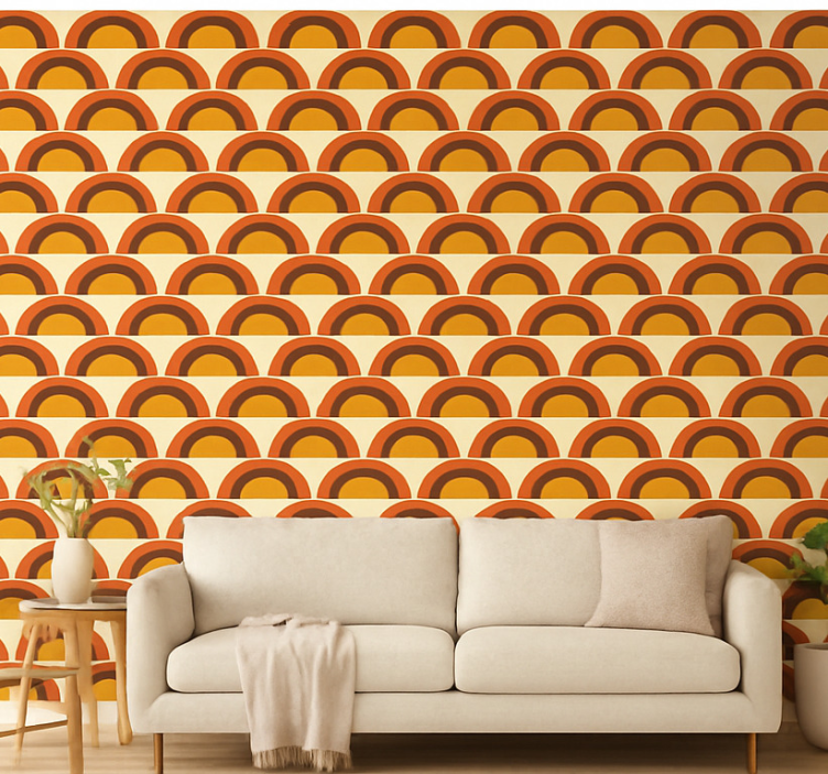 1970's sunset vintage arches retro wallpaper - TenStickers