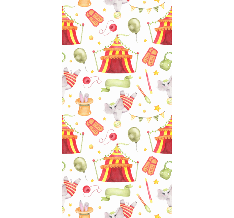 Circus pattern for kids elephants wallpaper - TenStickers