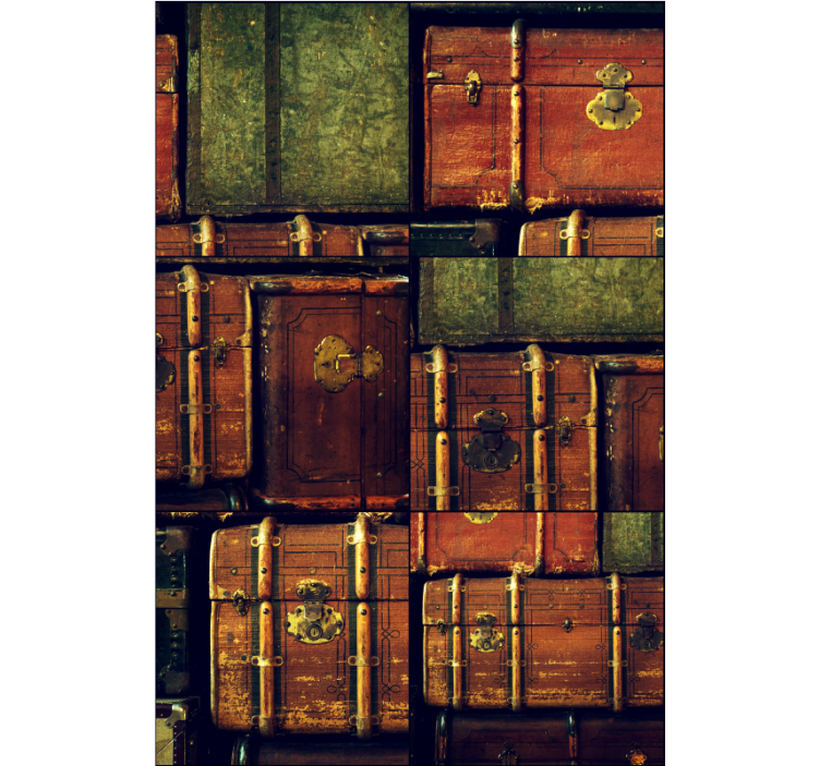 Vintage suitcase Bedroom Wallpaper - TenStickers