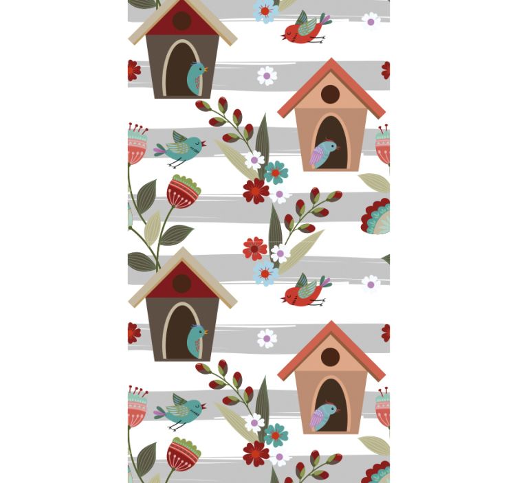 Birds pattern Childrens Wallpaper - TenStickers