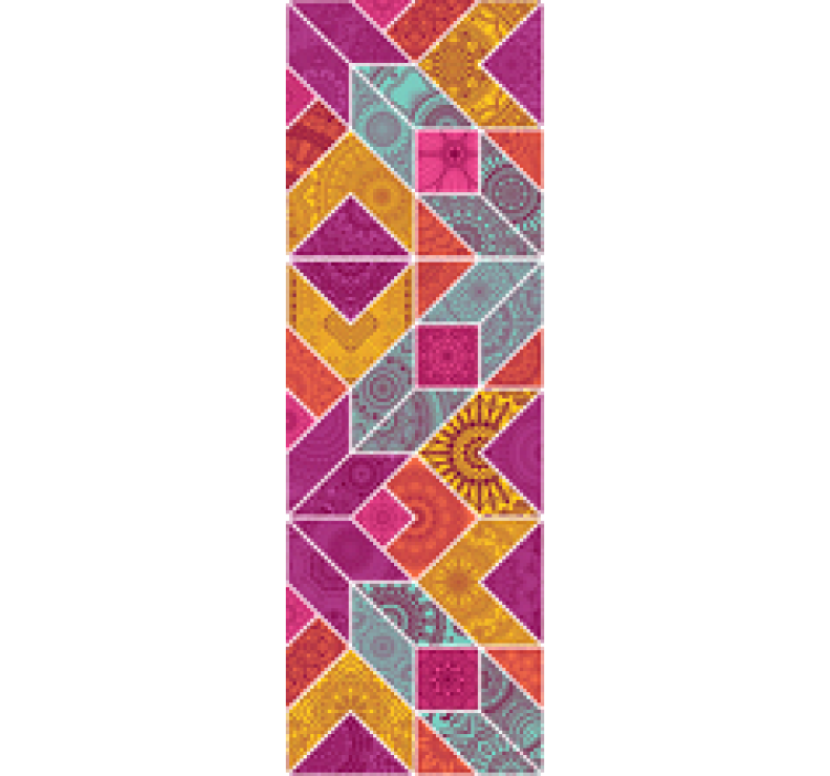 Paisley Mosaic Circle Pattern Wallpaper - TenStickers