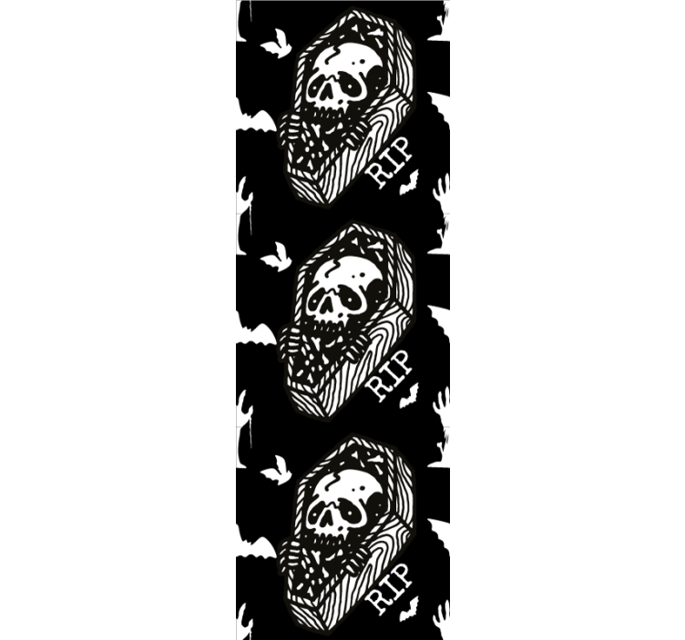 RIP Coffin pattern haloween wallpaper - TenStickers