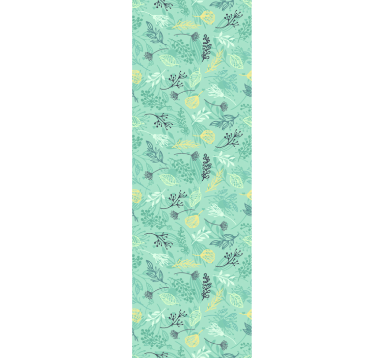 Flowers green colours Vintage Wallpaper - TenStickers