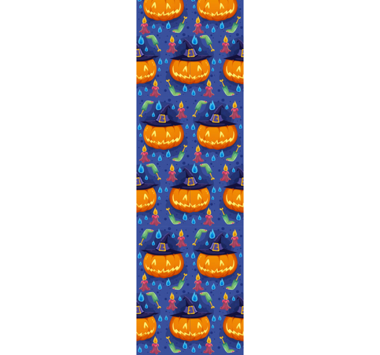 Cute halloween wallpaper with pumpkin design - TenStickers