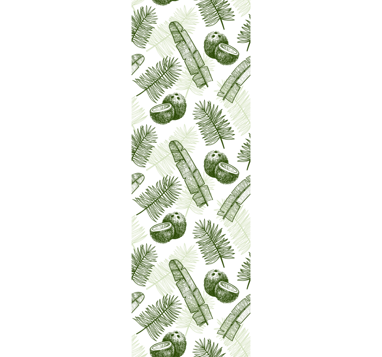Lush Tropical Elements leaves wallpaper - TenStickers