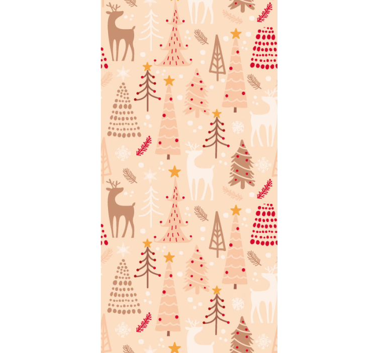 Festive Reindeer Pattern holiday christmas wallpaper - TenStickers