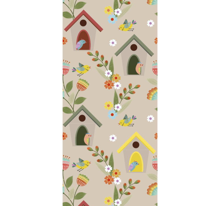 bird houses Childrens Wallpaper - TenStickers
