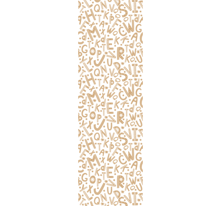 Beige alphabets on white Childrens Wallpaper - TenStickers