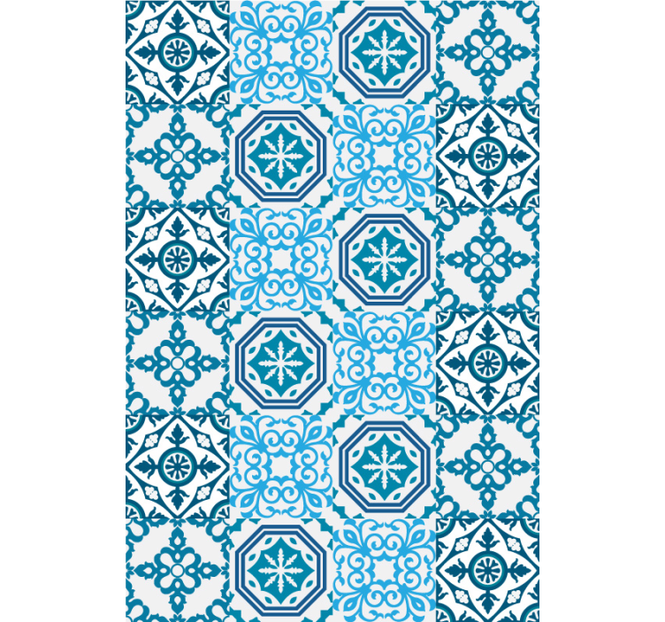 Ornamental Tile Pattern wallpaper effect tiles - TenStickers
