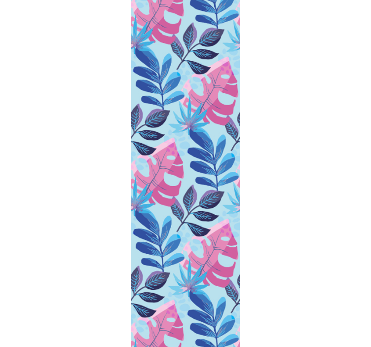 Pink and blue monstera leaf wallpaper - TenStickers