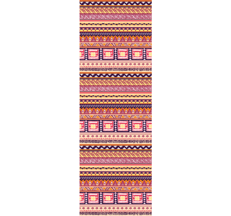 Brightly coloured tribal pattern Art Wallpaper - TenStickers
