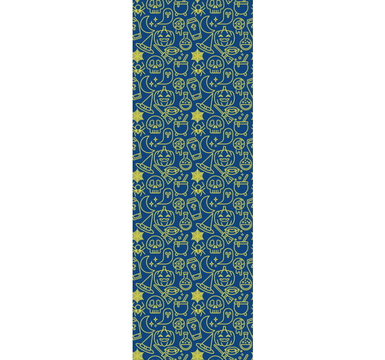 Glowing Pumpkin Faces Halloween Wallpaper - TenStickers