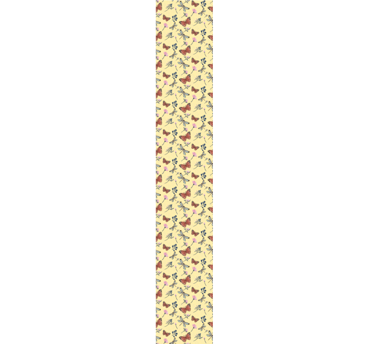Butterfly  in a row of flowers wallpaper - TenStickers