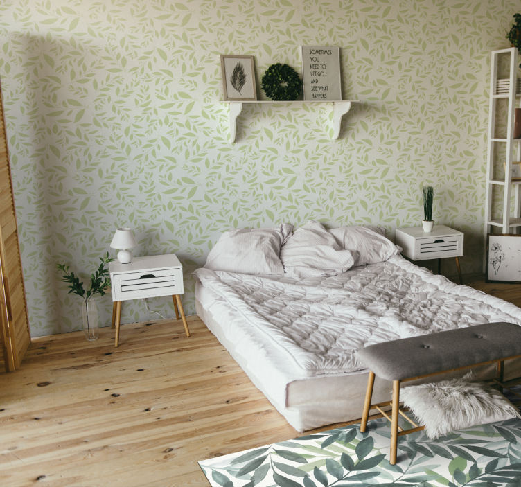 Classic leaves pattern wallpaper - TenStickers