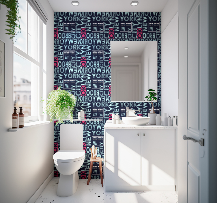 Urban Typography wallpaper new york - TenStickers