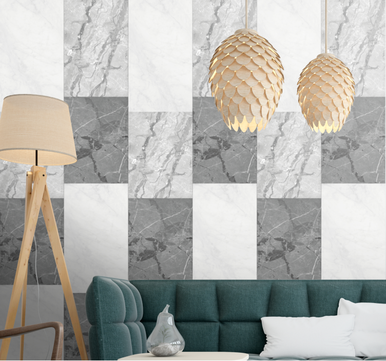 Elegant Gray Veining marble effect wallpaper - TenStickers