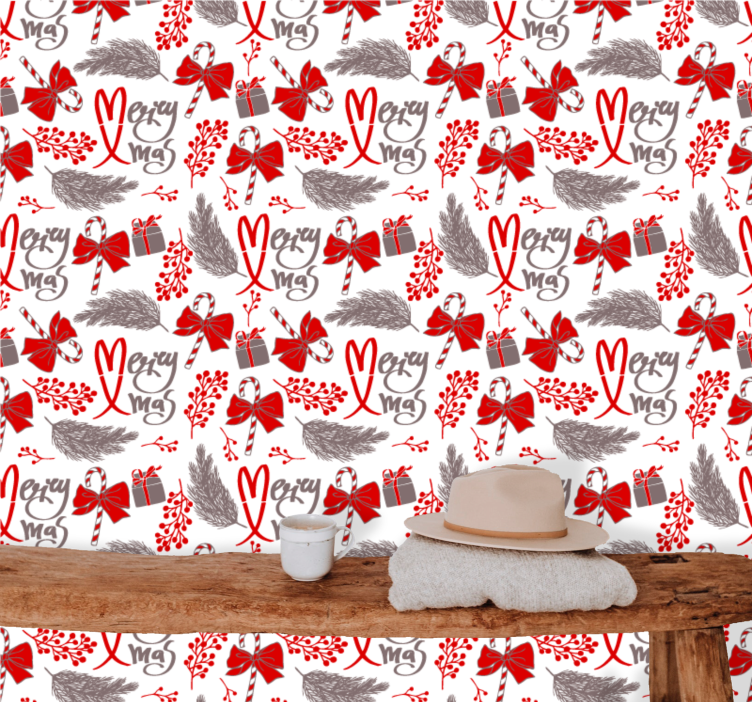 Festive Holiday Elements holiday christmas wallpaper - TenStickers