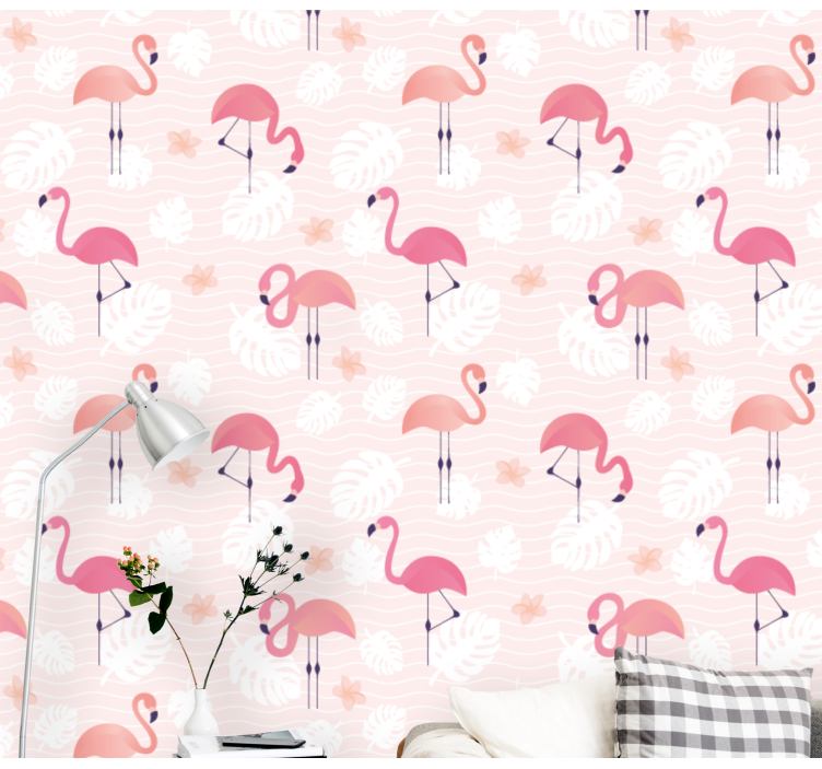Flamingo huddle animal wallpaper - TenStickers